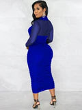 Mesh Criss-Cross Cut-Out Midi Dresses